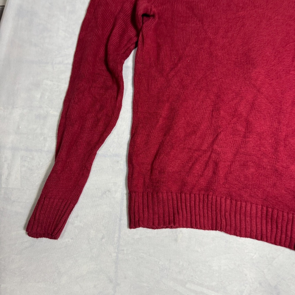 Croft & Barrow Mens Pullover Sweater Maroon Red Knit Crew Neck Winterwear Size L - Picture 7 of 16